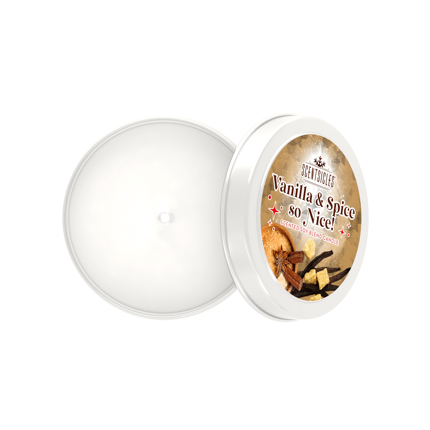 Scentsicles, 6oz Candle Tin, Vanilla & Spice So Nice!