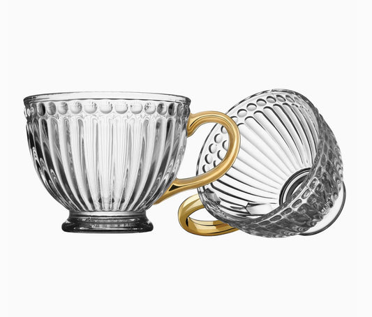 Triumph Coffee Mugs with Gold Handles / Juego de dos tazas - Set de 2