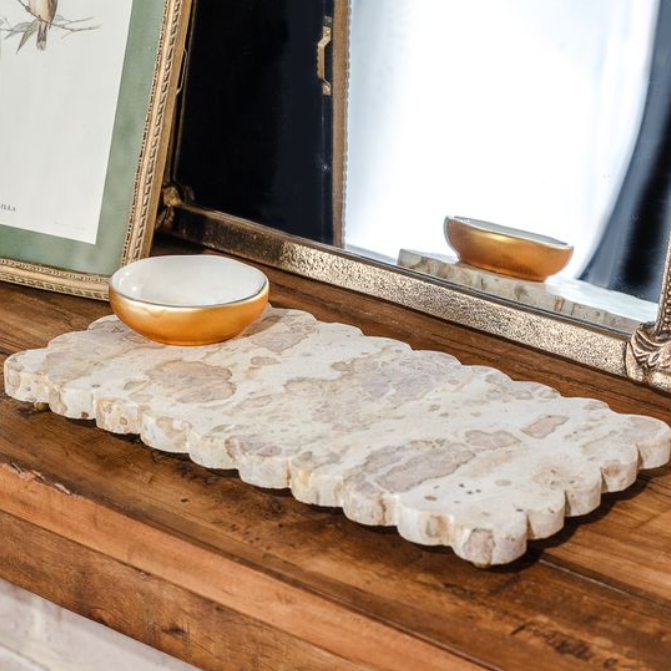 Leopard Marble Raised Tray - Bandeja de mármol