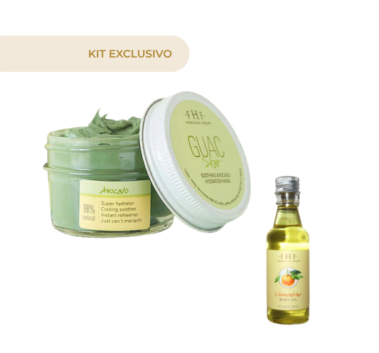 Guac Star® Soothing Avocado Hydration Mask - Mascarilla hidratante de aguacate + Clementine Body Oil 1.7 Oz