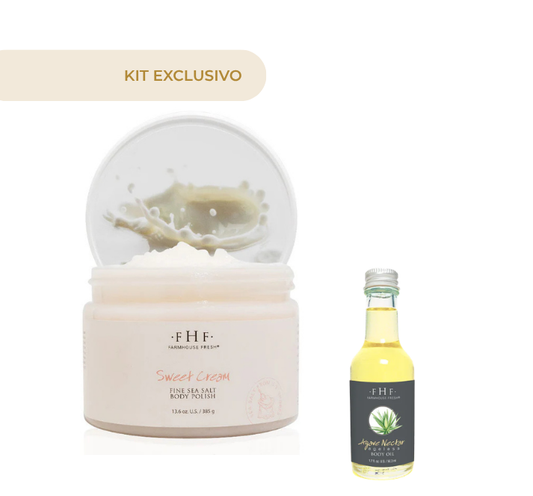 Sweet Cream Fine Sea Salt Body Polish scrub + AGAVE NECTAR AGELESS BODY OIL 1.7OZ