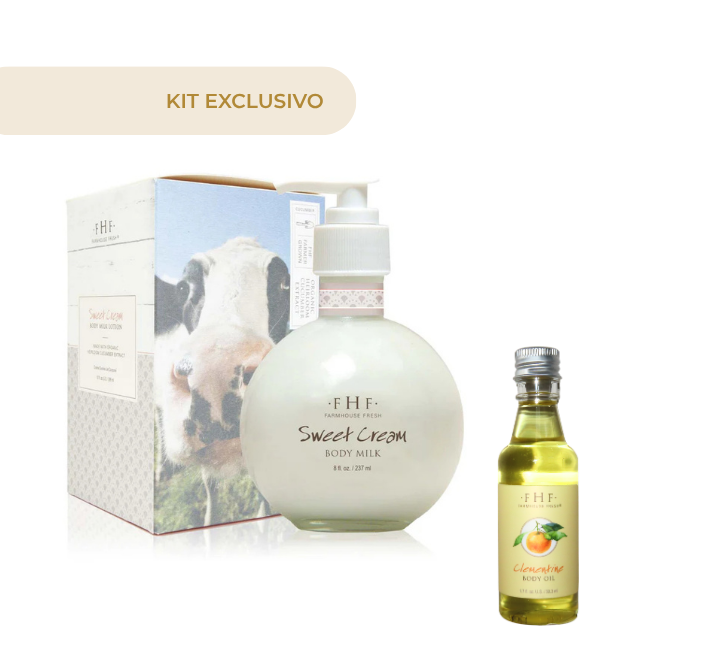 Sweet Cream Body Milk Pump Top 8oz + Clementine Body Oil 1.7 Oz