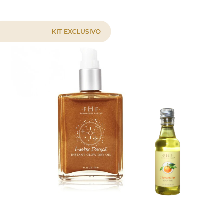 Lustre Drench Instant Glow Dry Body Oil + Clementine Body Oil 1.7 Oz
