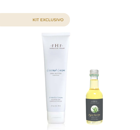 COCONUT HAND CREAM SHEA BUTTER 2 OZ + AGAVE NECTAR AGELESS BODY OIL 1.7OZ