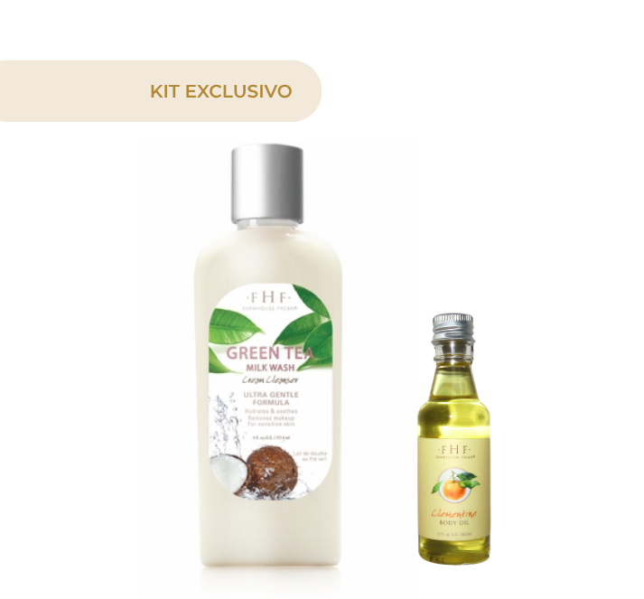 Makeup Remove Green Tea Milk - Limpiador Facial + Clementine Body Oil 1.7 Oz