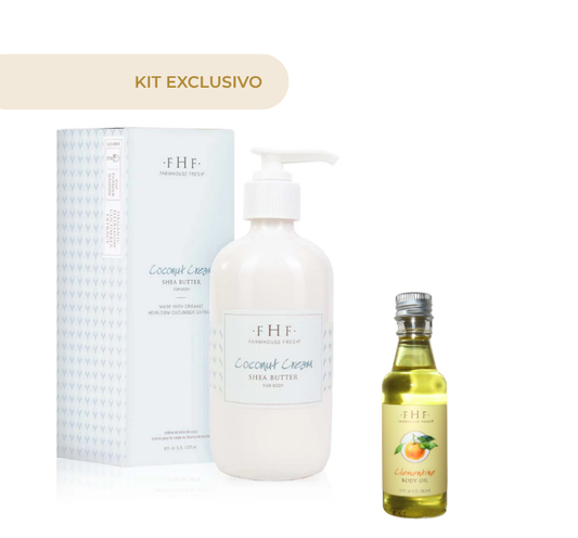 COCONUT CREAM SHEA BUTTER 8 OZ + Clementine Body Oil 1.7 Oz