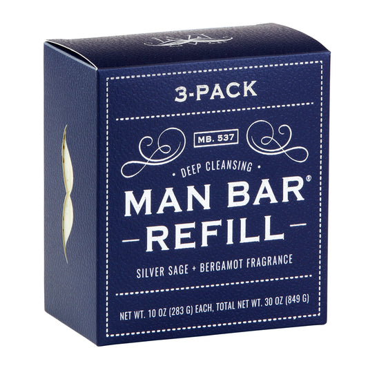 MAN BAR® Refill 3-Pack: Silver Sage & Bergamot - Jabón en Barra