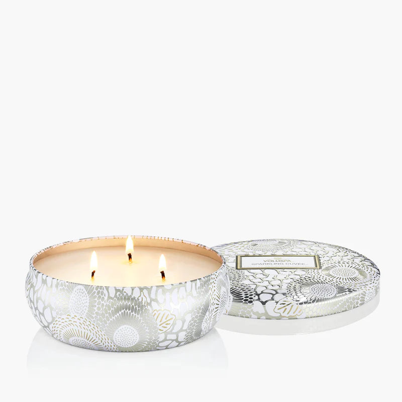 Sparkling Cuvée 3 Wick Tin Candle