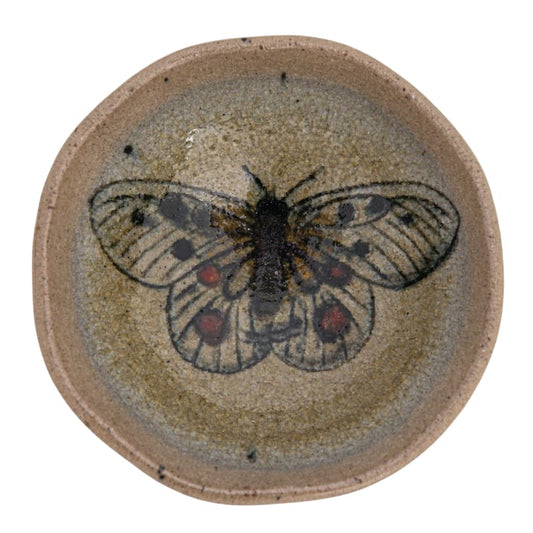 Stoneware Dish w/ Insect/Bird, 4 Styles / Plato de cerámica con insectos o pájaros en cuatro estilos