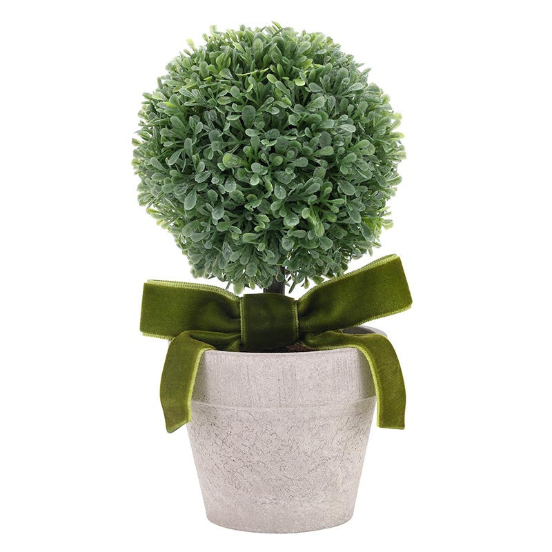 Topiary Pot with Bow - Small 6.25" H - Planta Artificial