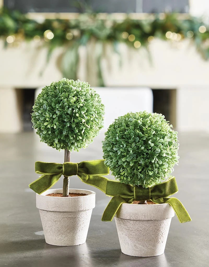 Topiary Pot with Bow - Large 8" H - Planta Artificial