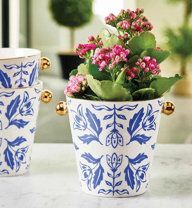Ceramic Damask Cache Pot