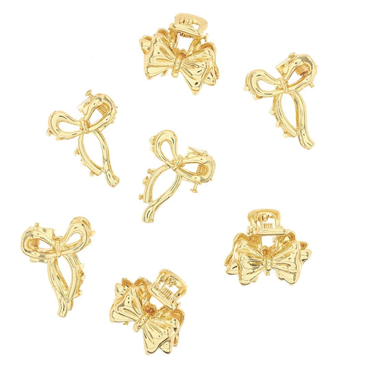Mini Claw Clips-Bows-Set of 7 - Ganchos de Pelo