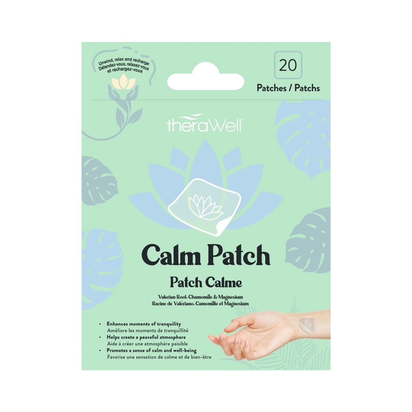 20pc Calm Patches - Valerian Root, Chamomile & Magnesium