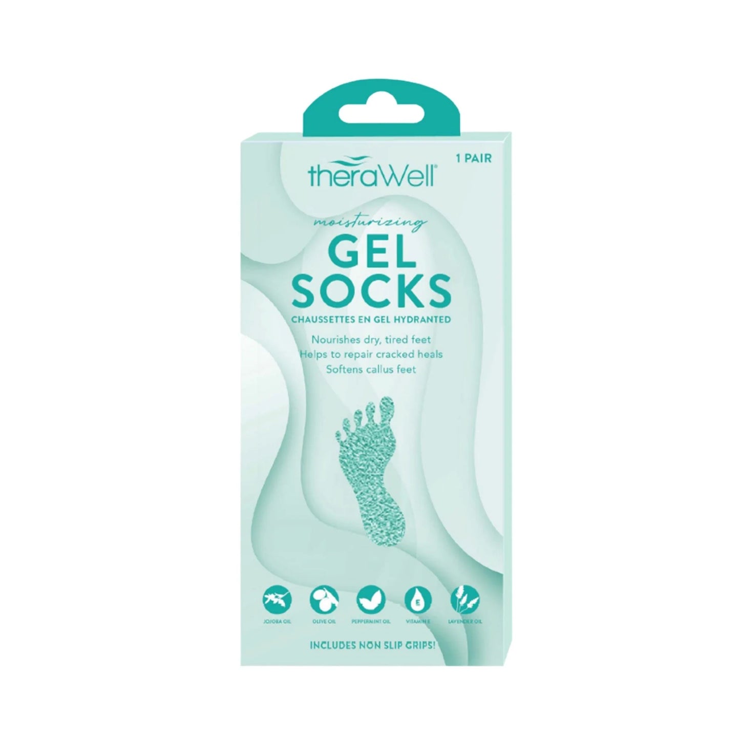 2pc Moisturizing Gel Socks For Dry Feet - Blue