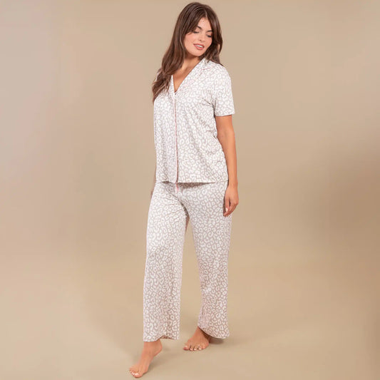 Taupe Leopard Pijama Set