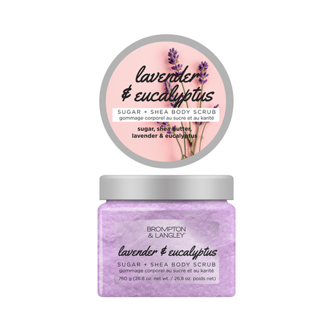 EXFOLIANTE CORPORAL DE AZÚCAR Y KARITÉ - LAVANDA Y EUCALIPTO 760G