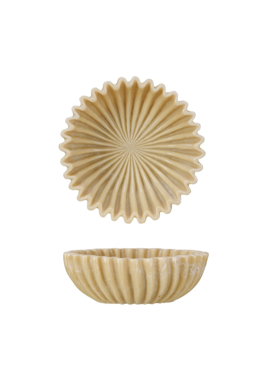 Decorative Resin Pleated Bowl - Cuenco