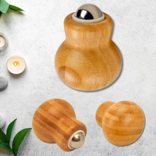 Handheld Bamboo Steel Ball Facial Roller