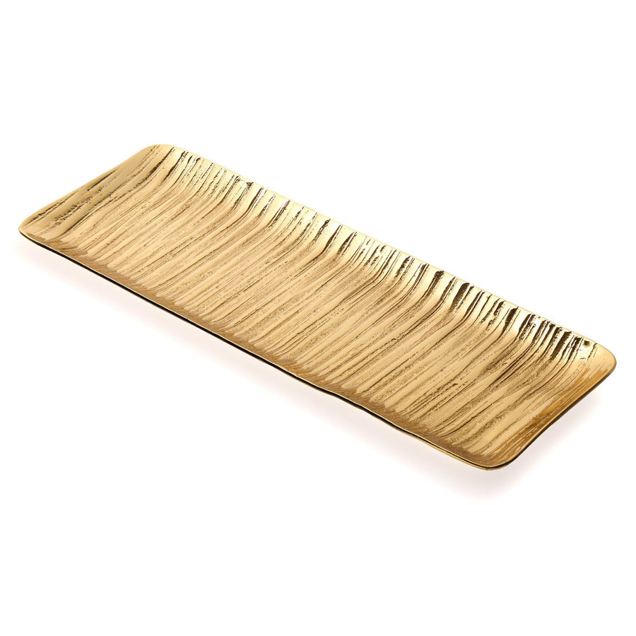 Gold Textured Rectangle Tray
