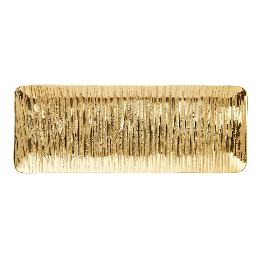 Gold Textured Rectangle Tray