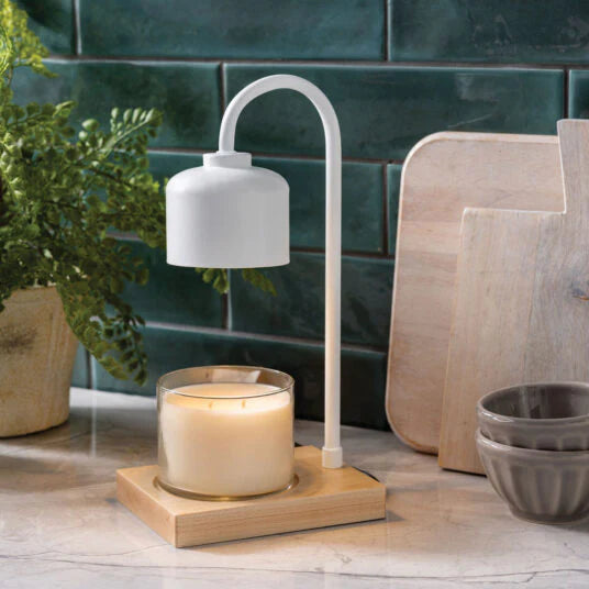 Arched Candle Warmer Lamp White & Wood - Lámpara Calentadora de Velas