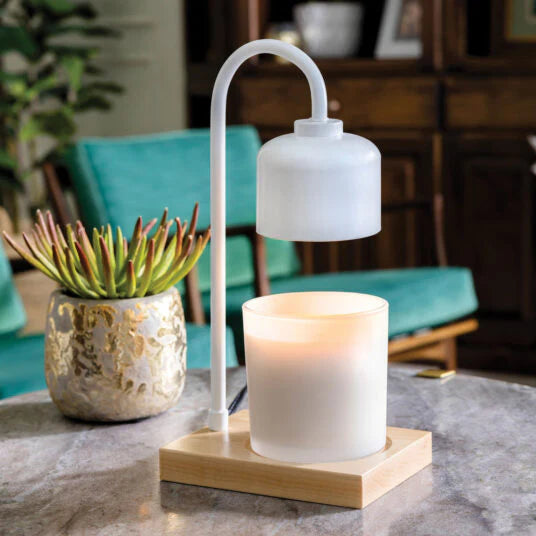 Arched Candle Warmer Lamp White & Wood - Lámpara Calentadora de Velas