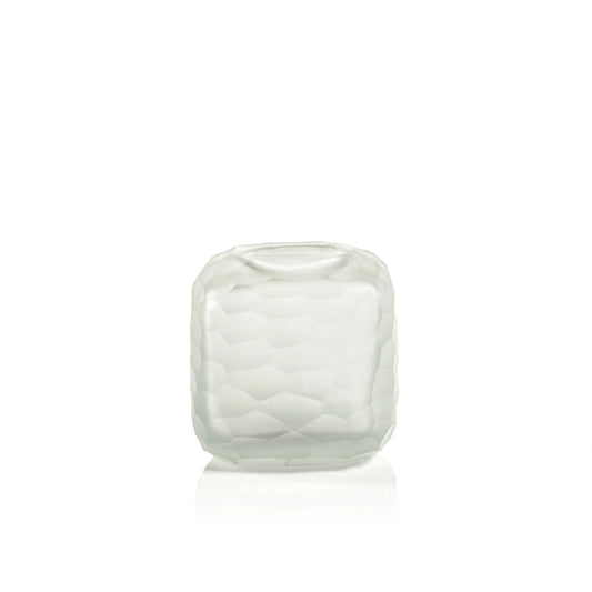 HAMMERED FROSTED GLASS VASE 4.7