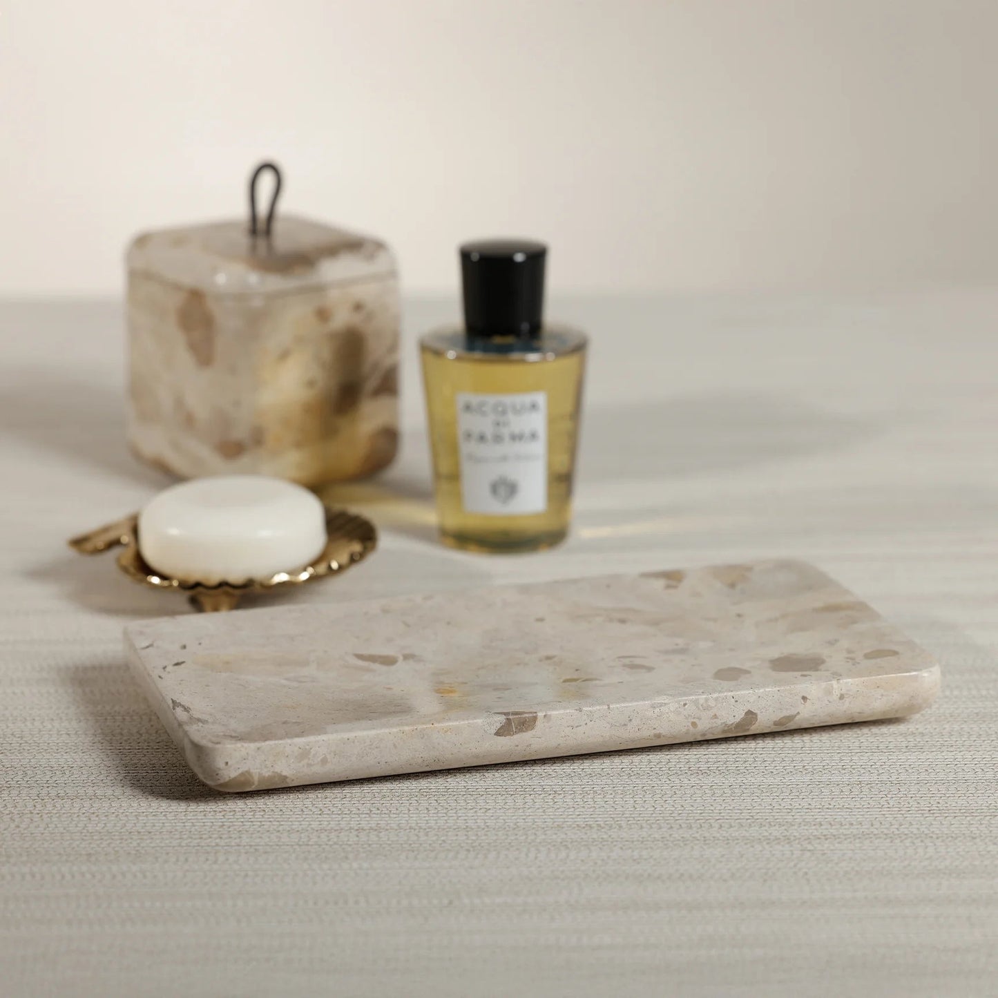 Crema Fossil Marble Vanity Tray - Bandeja