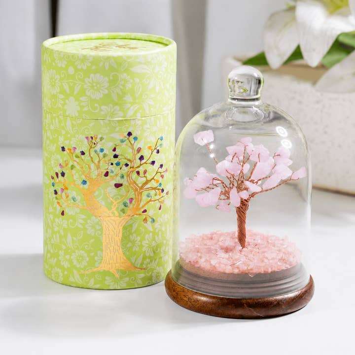 Rose Quartz Gemstone Dome Tree - Árbol de Cuarzo Rosa
