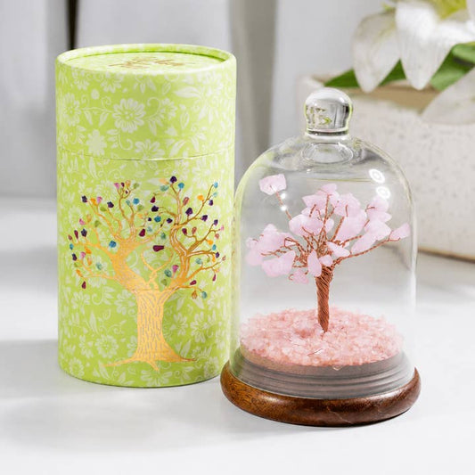 Rose Quartz Gemstone Dome Tree - Árbol de Cuarzo Rosa