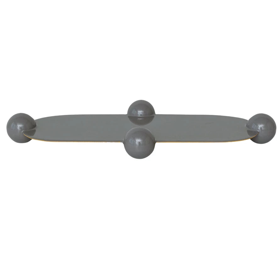 ENAMELED METAL FOOTED TRAY