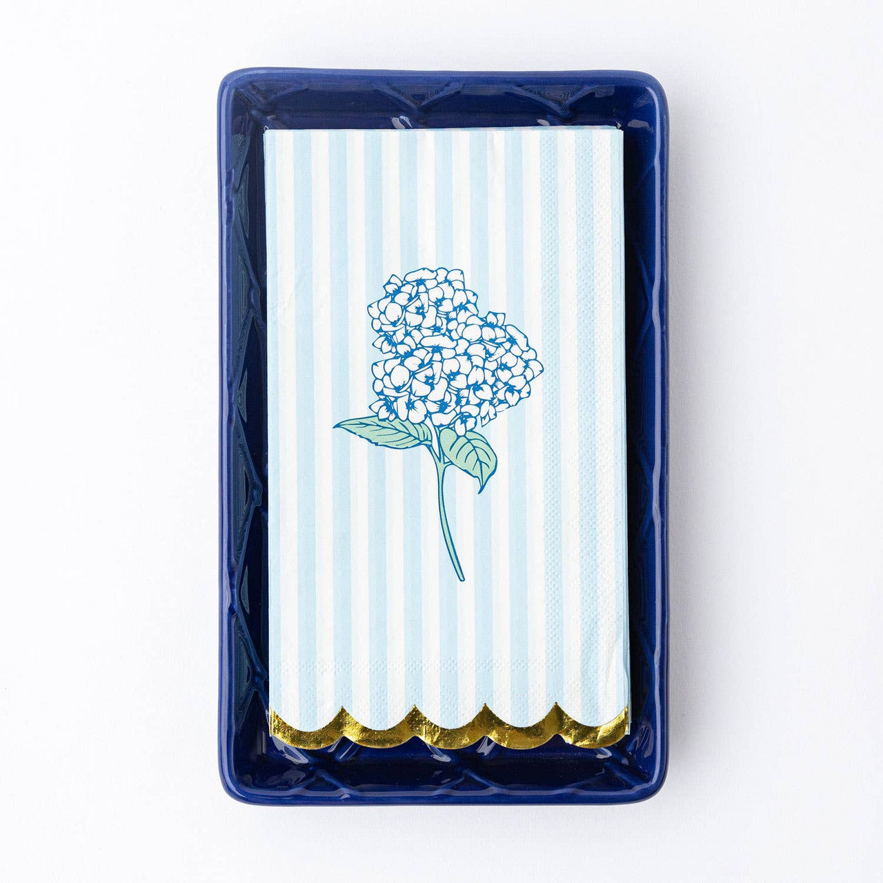 Textured Guest Towel Tray - Navy - Bandeja para toallas de invitados