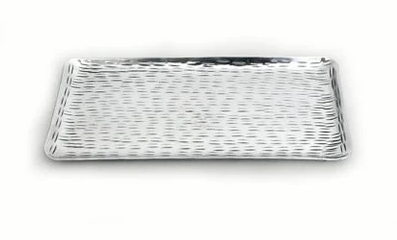 Hammered Rectangle Tray - Bandeja Plateada Martillada