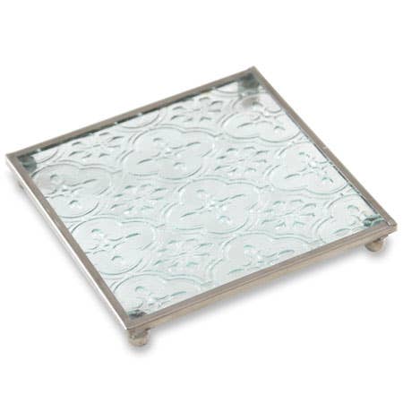 PEWTER SQUARE PILLAR PLATE