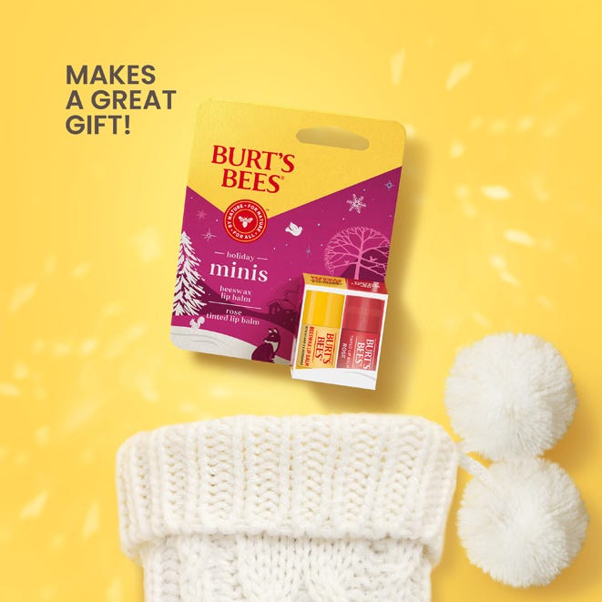 Burt's Bees Holiday Minis Original & Rose Lip Balms 2-pack