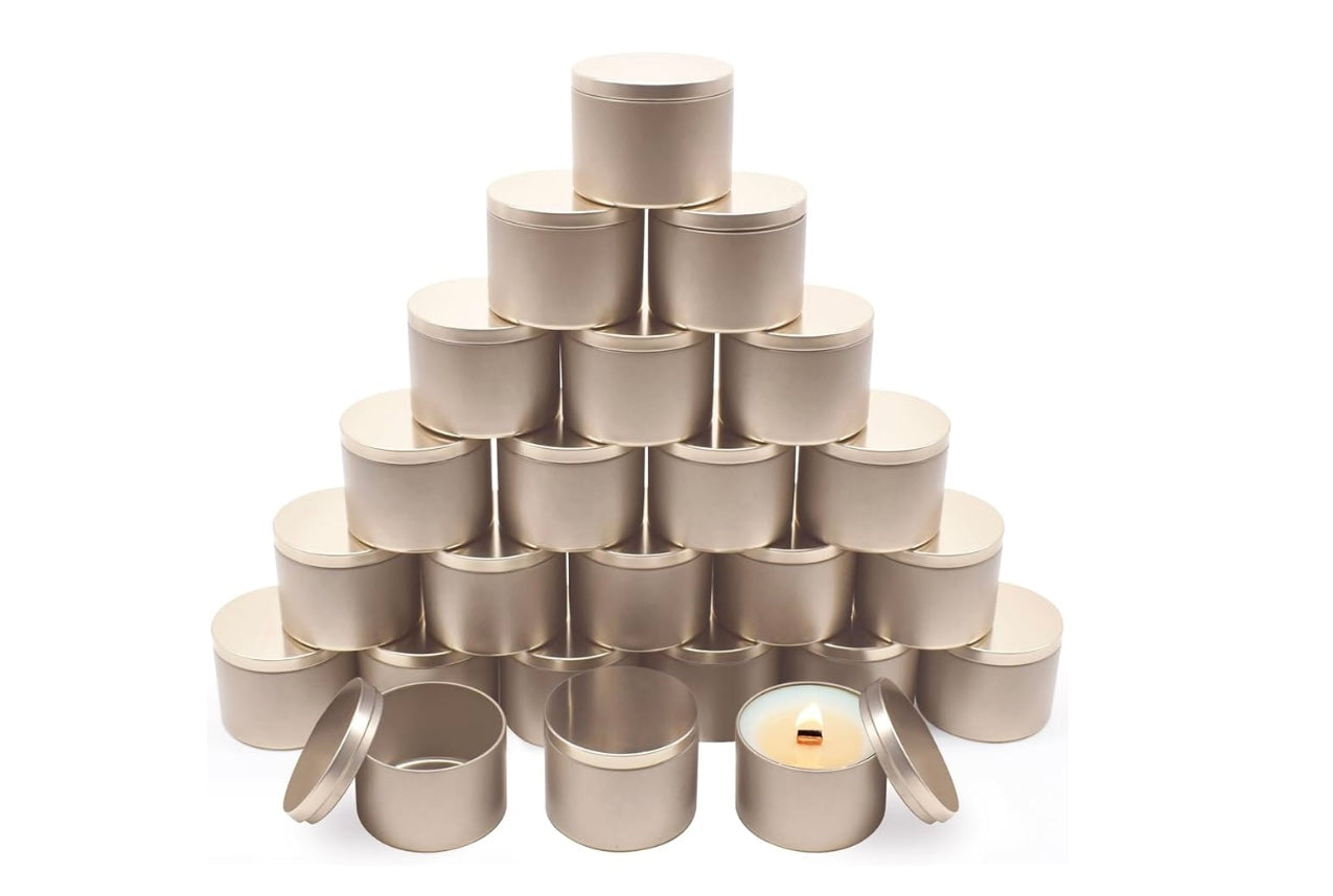 Latas para velas de 4 onzas, Champagne Gold