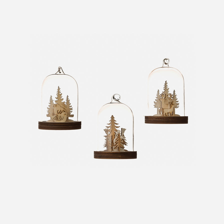 Deer / Snowman / Bird Dome Ornaments - Adornos Navideños