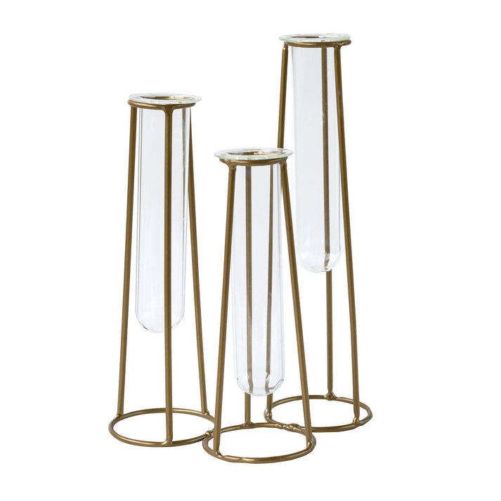 TEST TUBE VASES WITH METAL