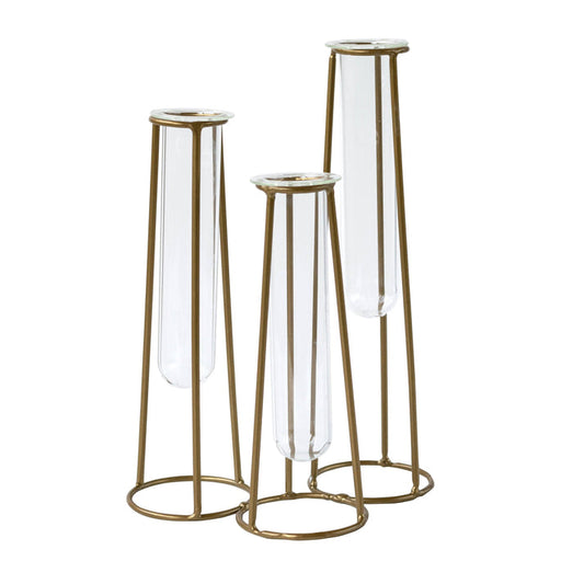 TEST TUBE VASES WITH METAL