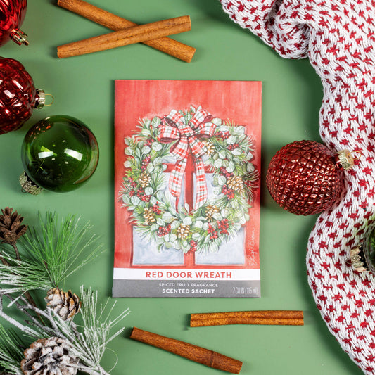 Red Door Wreath Sachet