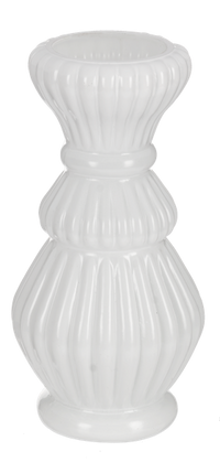 Embossed Milk Glass Vase - Jarrones