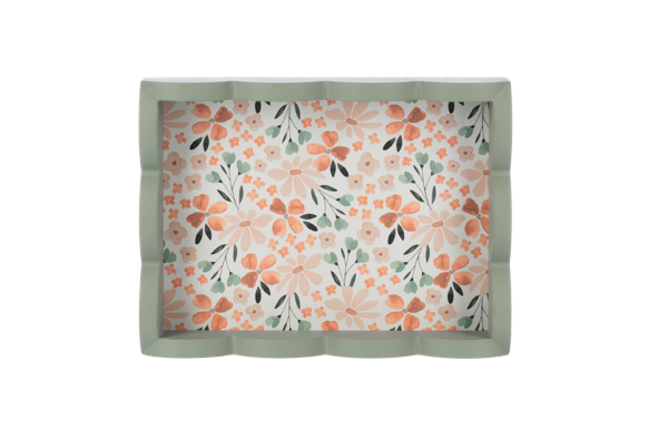Floral Tray with Scallop Edge - Bandeja con diseño Floral