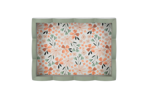 Floral Tray with Scallop Edge - Bandeja con diseño Floral