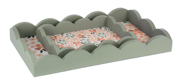 Floral Tray with Scallop Edge - Bandeja con diseño Floral