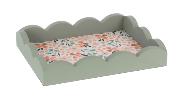 Floral Tray with Scallop Edge - Bandeja con diseño Floral