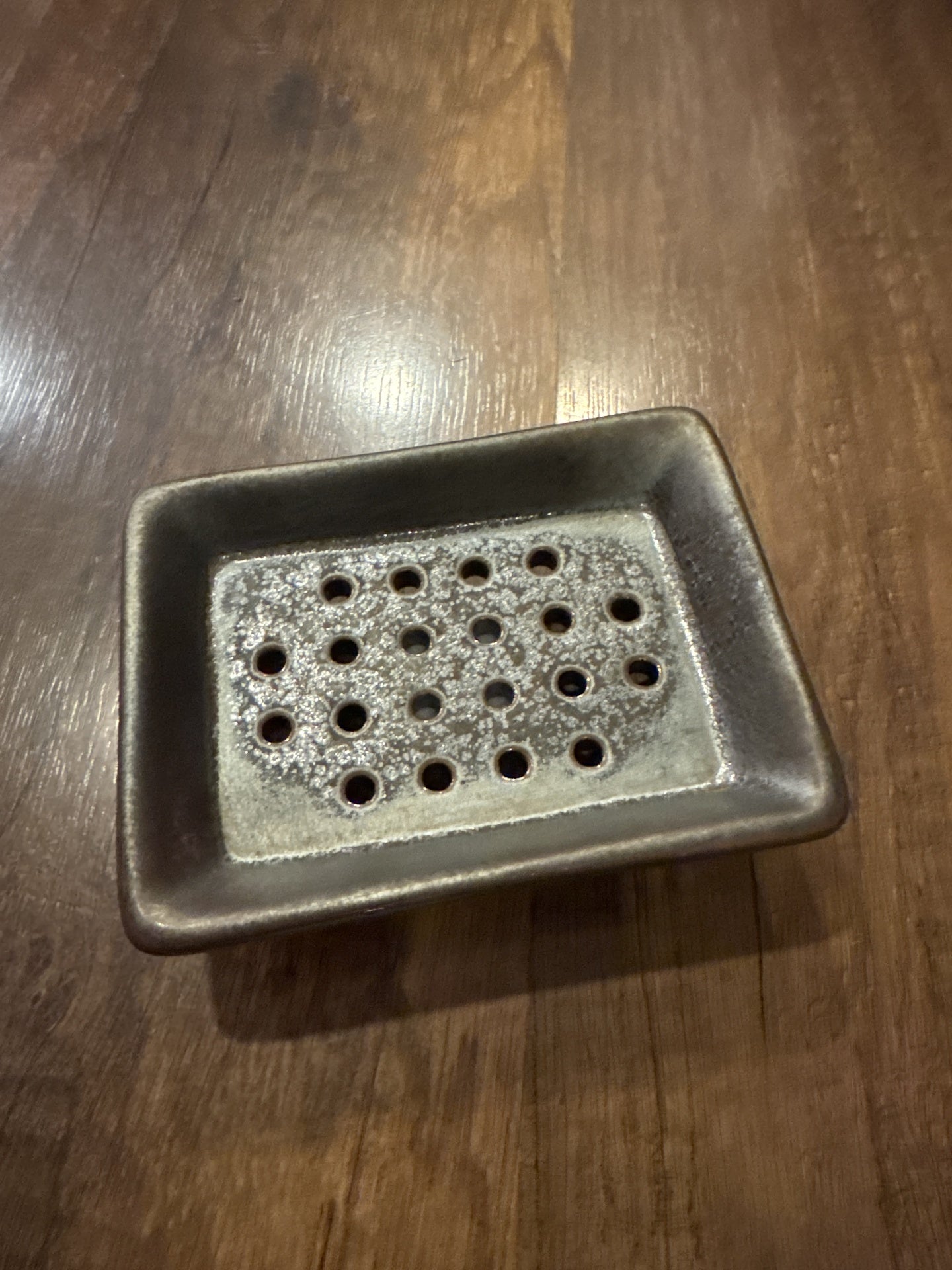 Stoneware Footed Soap Dish