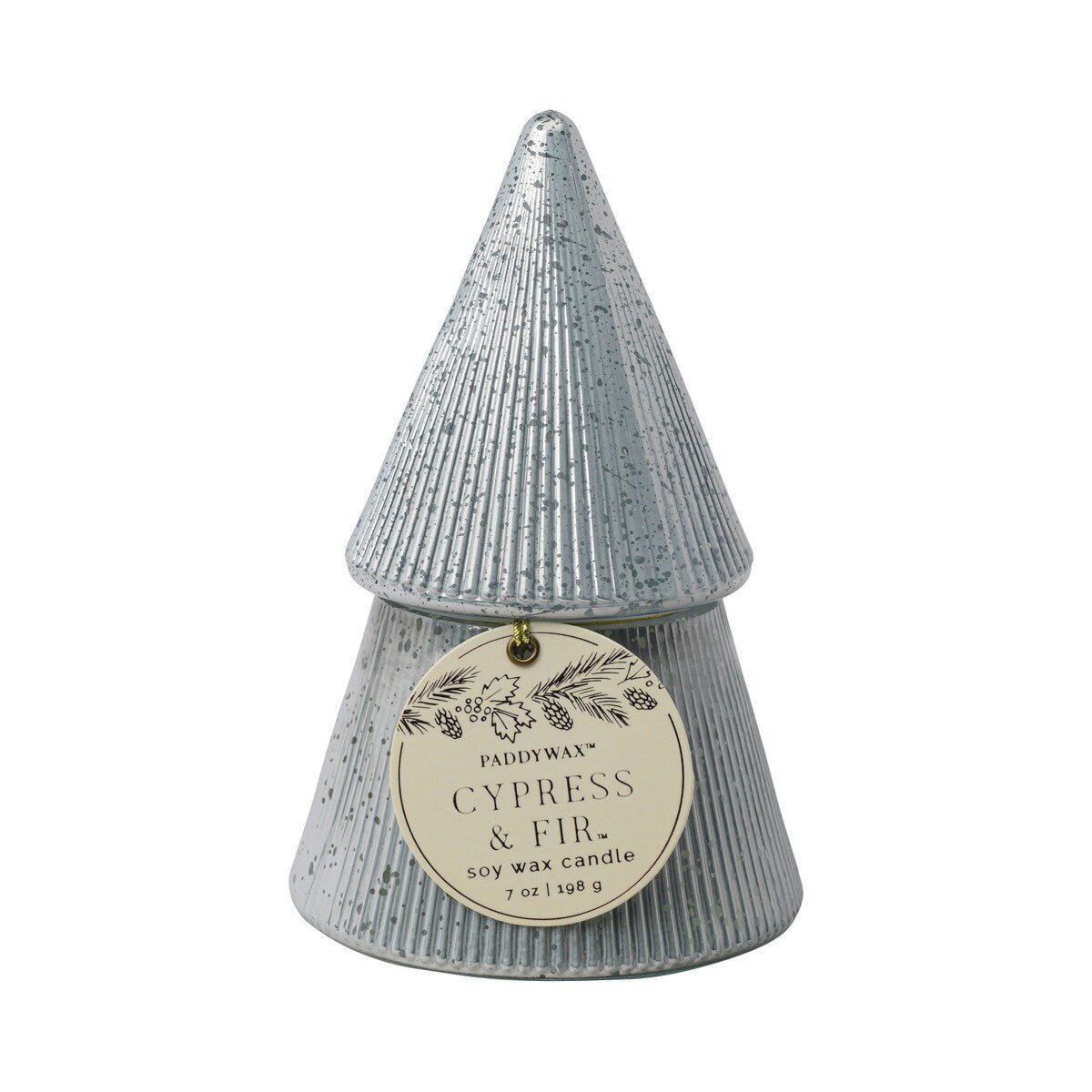 White Stacked Tree Candle Cypress & Fir - Vela