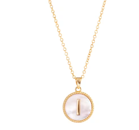 Gold Mother of Pearl Initial Necklace - Collar Bañado en Oro con Inicial