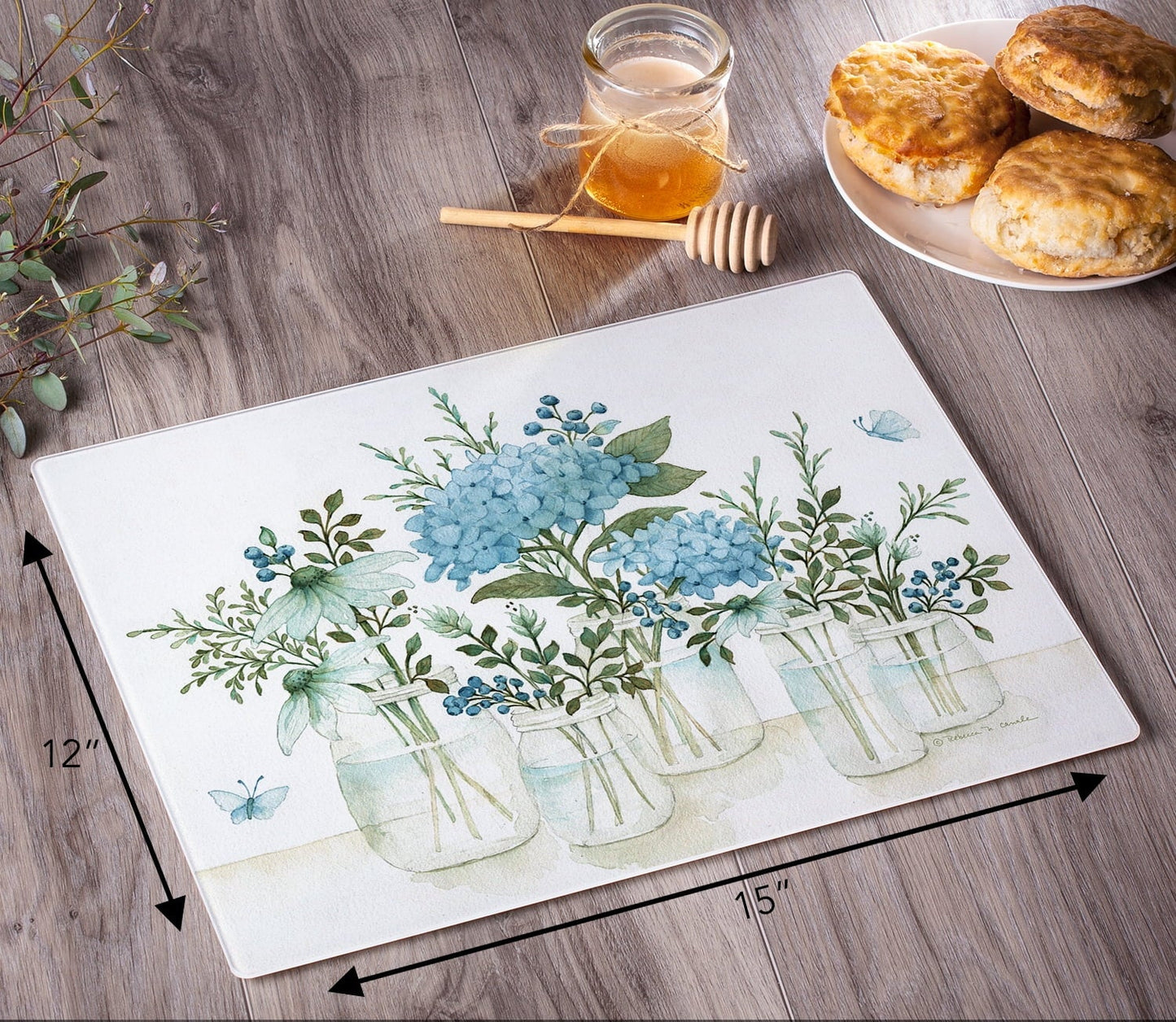 CounterArt Mason Jar Florals Cutting Board - Tabla de Cortar